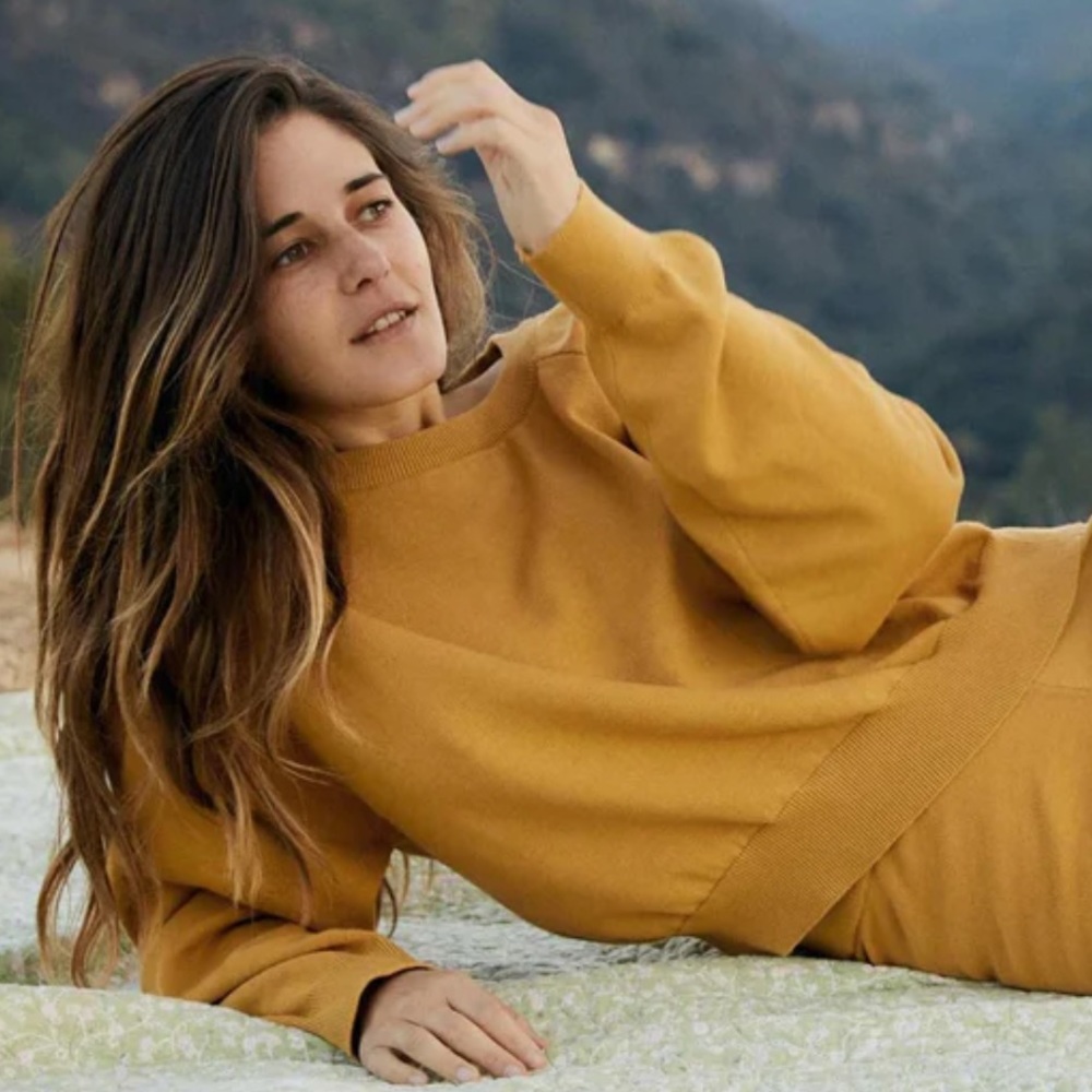 COPY - Christy Dawn The Sonny Cotton Sweater Relaxed Fit Loungewear Mustard Gol…